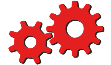 Web Development Technology Partners, inc. logo red gears